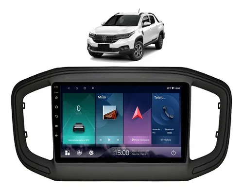 Multimidia Fiat Strada 9p Android Apps Gps Wifi + Camera Ré