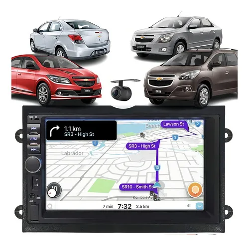Imagem do produto Central Multimídia Mp5 Chevrolet Espelha + Moldura + Camera Cor Spin 2015-2018
