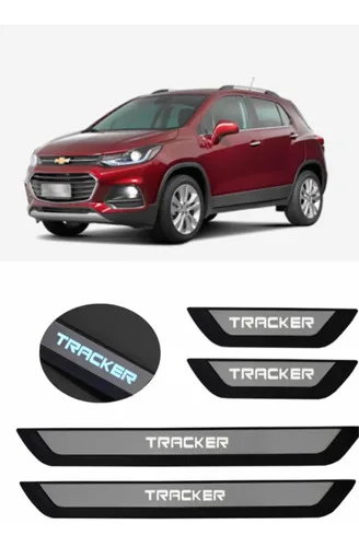 Soleira Iluminada Led Aço Inox Escovado Gm Tracker 2018 2019