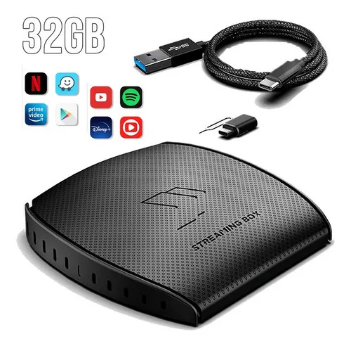 Imagem do produto Faaftech Streaming Box S Soft 2gb Ram 32gb Armazenamento Interface Desbloqueio Usb Central Apps Android Sistema Carplay Multimídia 4g Wifi Preto