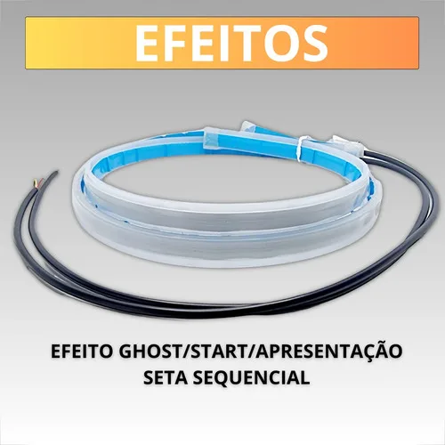 Imagem do produto Fita Led Automotiva 60cm 12v Farol Drl + Seta Sequencial