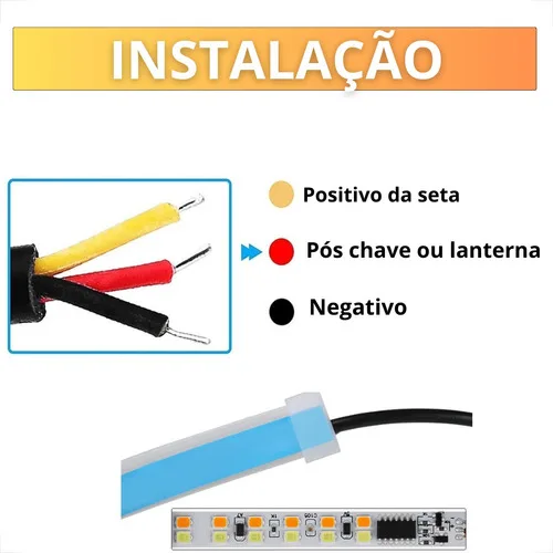 Imagem do produto Fita Led Automotiva 60cm 12v Farol Drl + Seta Sequencial