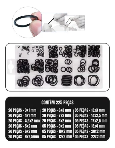 Imagem do produto Kit Anel Vedação Oring / Grampos Presilha Automotivo 845 Pçs