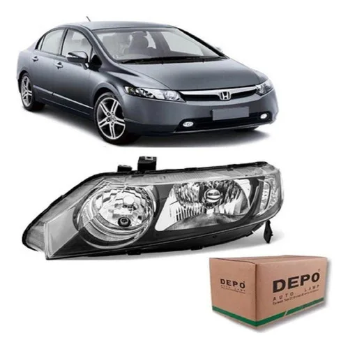 Imagem do produto Par Farol New Civic Lxl 2006 2007 2008 2009 2010 2011 Depo