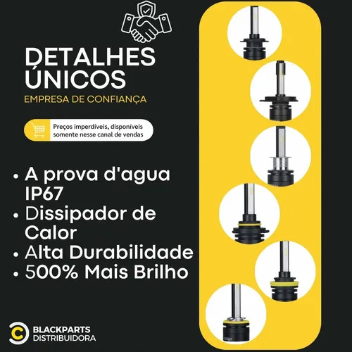 Imagem do produto Kit 6 Super Led Farol E Milha 6000k Branco Frio + T10 Canbus