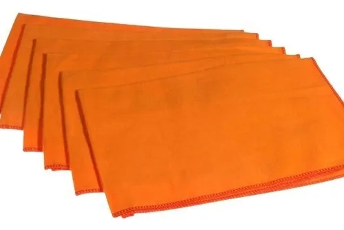 Flanela Laranja 30x40 Para Limpeza Geral - 12 Unidades