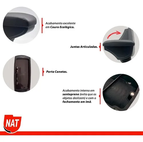 Imagem do produto Apoio De Braço Encosto Kicks Ano 2016 2017 2018 2019 Couro