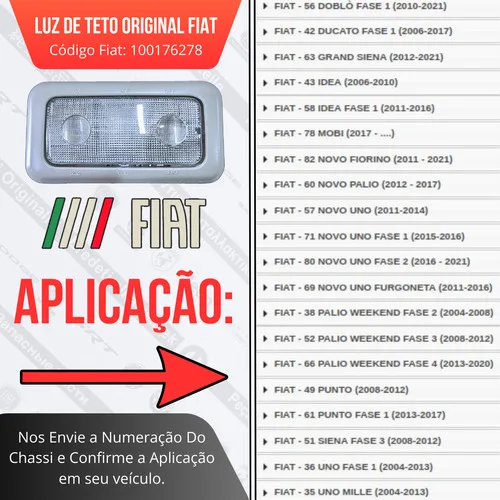 Imagem do produto Luz De Teto Original Fiat Uno/mobi/punto/palio 100176278
