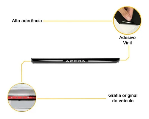 Imagem do produto Jogo Soleira Resinada Porta Carro Azera Modelo Elegance Drop