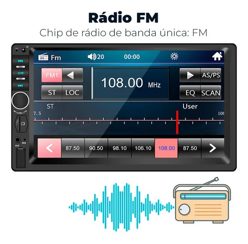 Imagem do produto Central Multimídia First Option 7810h Com Espelhamento E Bluetooth Cor Preto