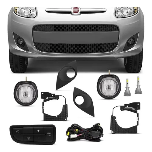 Kit Farol Neblina Palio Essence Attractive G5 Com Grade Led