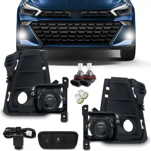 Kit Farol Milha Neblina Hb20 2023 2024 Botão Mod Original
