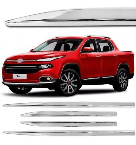 Jogo Friso Inferior Da Porta Cromado Fiat Toro 2016 À 2019