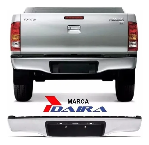 Parachoque Traseiro Hilux 2005 A 2015 Cromado Com Pisante