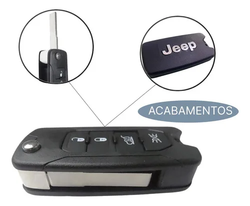 Imagem do produto Capa Carcaça Chave Canivete Jeep Renegade 2014 Ate 2022