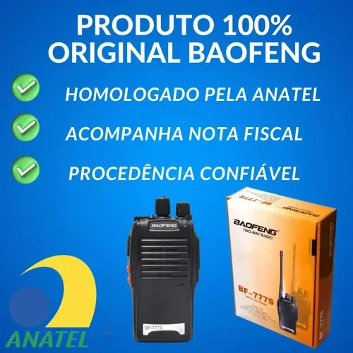 Imagem do produto Kit Par 2 Radio Baofeng 777s Walk Talk Comunicador 16 Canais