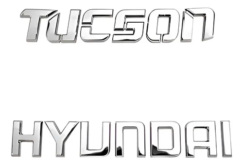 Kit Emblema Nome Hyundai + Tucson Cromado Ano 2006/2015