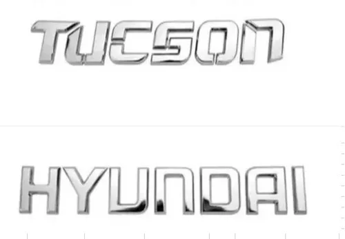 Imagem do produto Kit Emblema Nome Hyundai + Tucson Cromado Ano 2006/2015