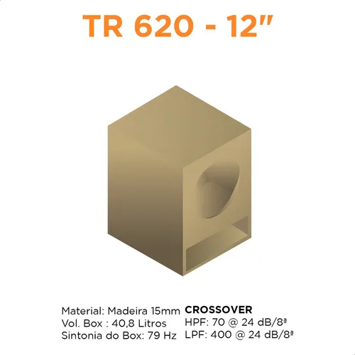 Imagem do produto Alto Falante Woofer Triton Tr 620 W Rms 12 Polegadas 4 Ohms Cor Preto