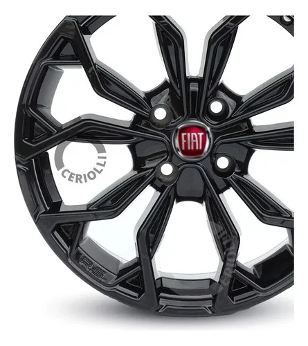 Imagem do produto 4 Rodas Aro 15 4x98 Fiat Cronos M16 + Parafusos E Bicos Cor Black Piano Preto 4x98