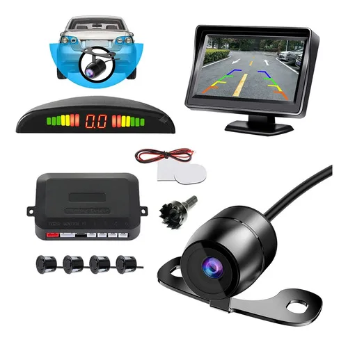 Kit Tela Monitor Lcd 4,3 '' + Câmera De Ré Hd + Sensor De Ré