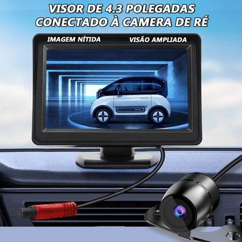 Imagem do produto Kit Tela Monitor Lcd 4,3 '' + Câmera De Ré Hd + Sensor De Ré