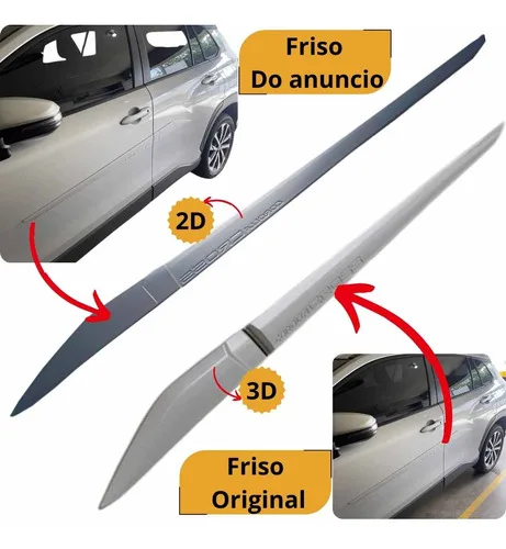 Imagem do produto Jogo Friso Lateral Corolla Cross Cinza Granito Cor Original