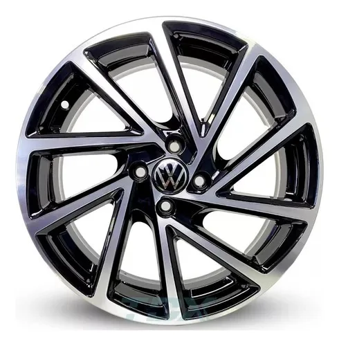 Imagem do produto Rodas R-seven Voyage Gol Aro 15 4x100 (jogo) + Bicos Cor Preto Diamantado