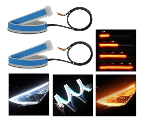 Imagem do produto Kit Fitas Led Drl Farol + Seta 12v 45cm Fiat Argo 2023 2024