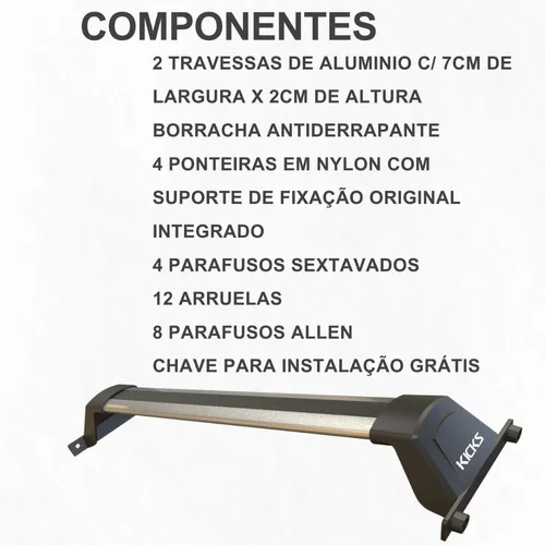Imagem do produto Travessa De Teto Rack Do Nissan Kicks 2023 2024 Fix Original