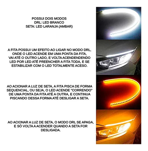 Imagem do produto Fita Led Drl Efeito Ghost/start/apresentação Seta Sequencial