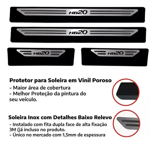 Imagem do produto Soleiras Proteção De Porta Premium Aço Inox Automotivo