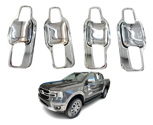 Kit 8 Apliques Concha Portas Ranger 2024 A 2025 T9 Cromado