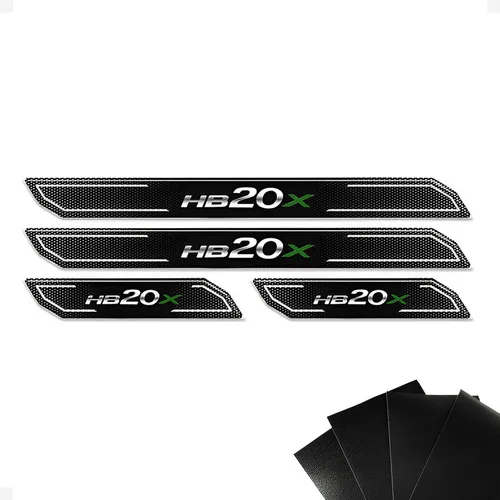 Kit Soleira Diamante Hb20x 2014 A 2019 Com Protetor De Porta