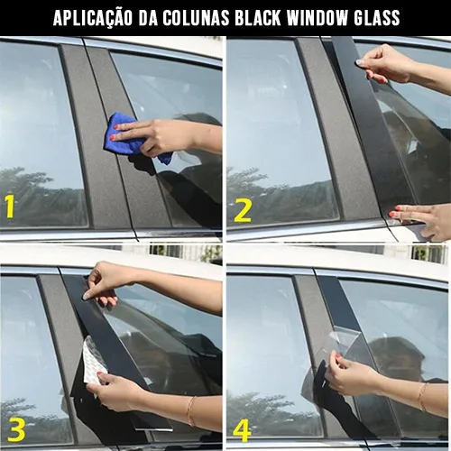 Imagem do produto Adesivo Colunas Black Piano Civic G10 Aplique Janela Porta