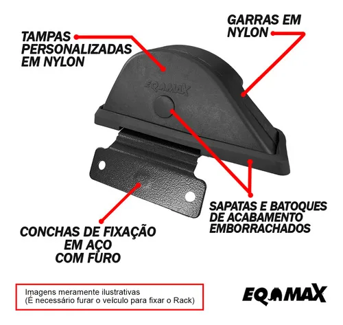 Imagem do produto Rack Eqmax New Wave Preto Renault Sandero 4p 2008 / 2012