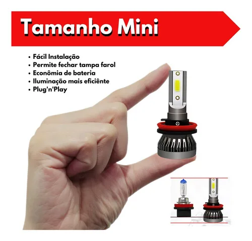 Imagem do produto Kit Ultra Led Nano Mini 22000 Lumens 6500k Alto Baixo Milha