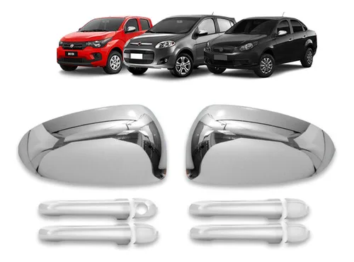 Kit Aplique Cromado Capa Retrovisor Maçaneta Mobi 2019 2018