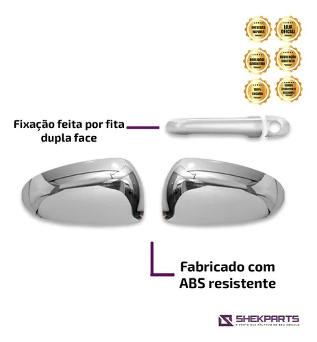 Imagem do produto Kit Aplique Cromado Capa Retrovisor Maçaneta Mobi 2019 2018