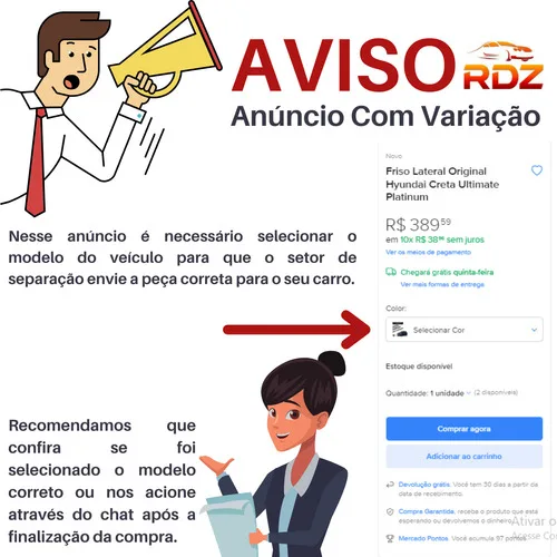Imagem do produto Kit Jogo Friso Lateral Proteçao Porta Original Creta Persona