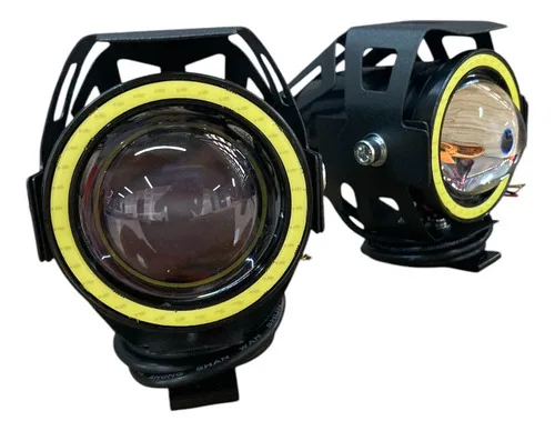 Imagem do produto Par Farol Milha Moto Angel Eye U7 Led Auxiliar 30w Branco