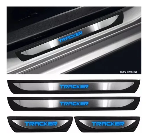 Imagem do produto Kit Soleira 4 Portas Aço Inox Led Azul Tracker 2022