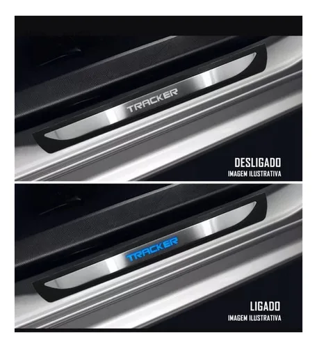 Imagem do produto Kit Soleira 4 Portas Aço Inox Led Azul Tracker 2022