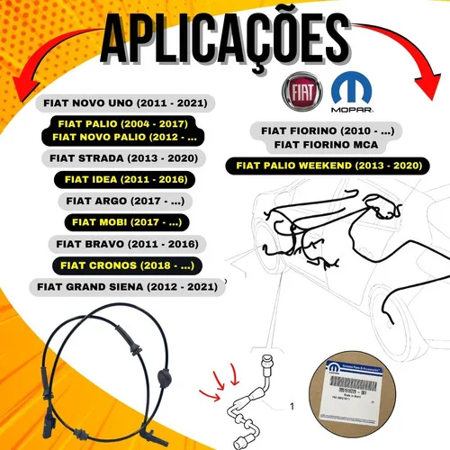 Imagem do produto Sensor Abs Dianteiro Original Fiat Bravo Mobi Uno Palio Idea