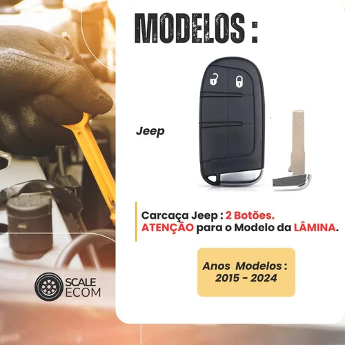 Imagem do produto Carcaça Chave Jeep Compass 2017 2018 2019 2020 2021 2022 23