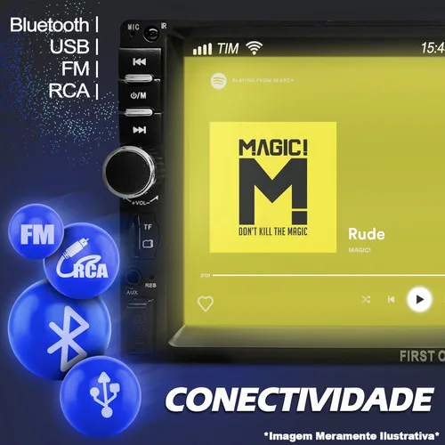 Imagem do produto Kit Central Multimídia Dvd Esp. Android iPhone + Moldura Câm