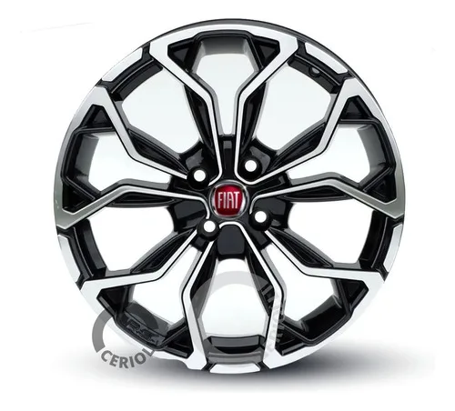 4 Rodas Aro 15 4x98 Fiat Cronos M16 + Parafusos E Bicos Cor Preto Diamante 4x98