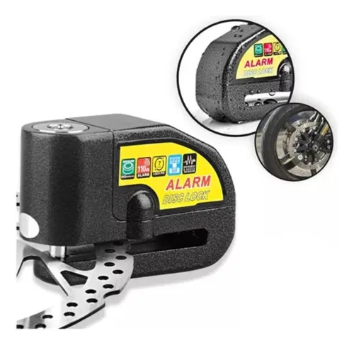 Trava Cadeado De Freio Disco Com Alarme Sonoro Para Moto