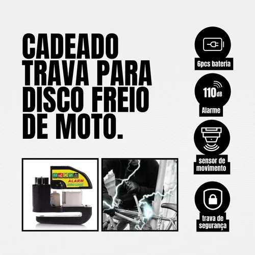 Imagem do produto Trava Cadeado De Freio Disco Com Alarme Sonoro Para Moto