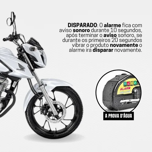 Imagem do produto Trava Cadeado De Freio Disco Com Alarme Sonoro Para Moto